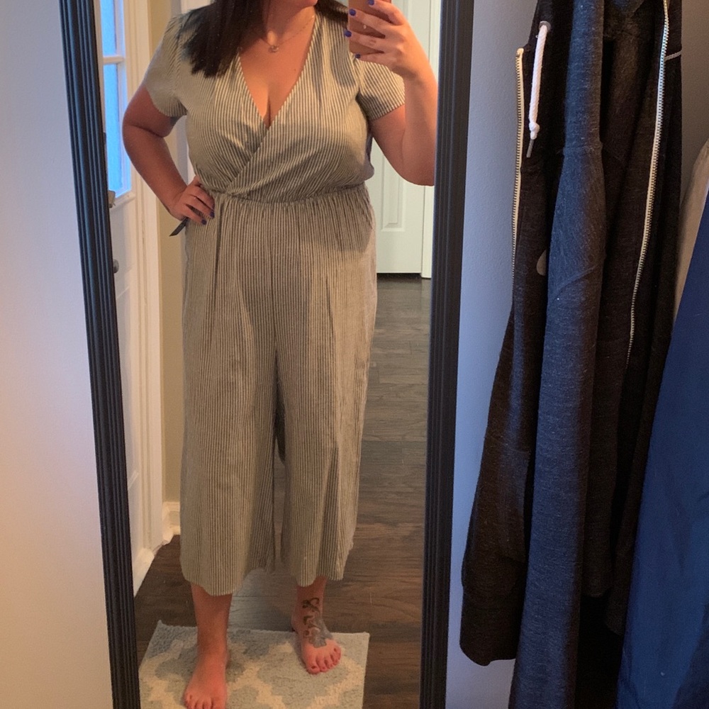 EXPRESS—Denim linen jumpsuit